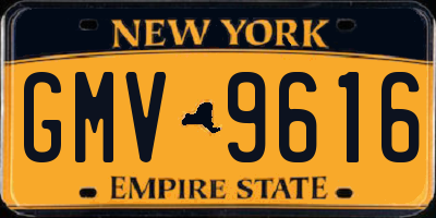 NY license plate GMV9616