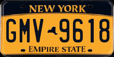 NY license plate GMV9618