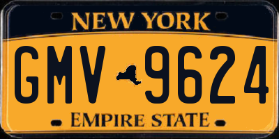 NY license plate GMV9624