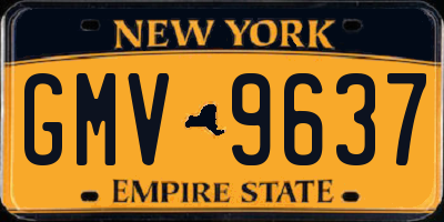NY license plate GMV9637
