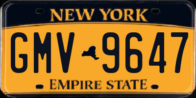 NY license plate GMV9647