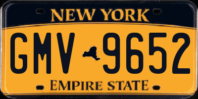 NY license plate GMV9652
