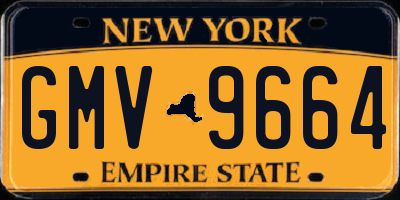 NY license plate GMV9664