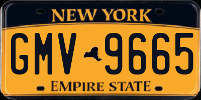 NY license plate GMV9665