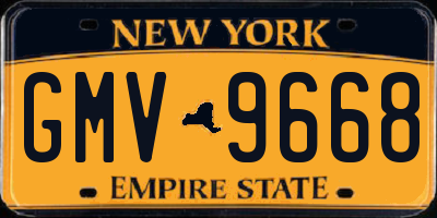 NY license plate GMV9668