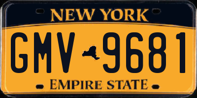 NY license plate GMV9681