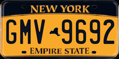 NY license plate GMV9692