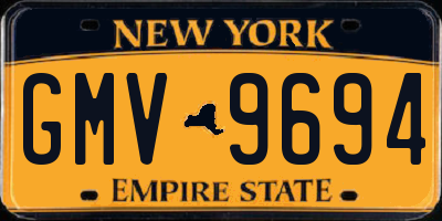 NY license plate GMV9694