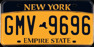 NY license plate GMV9696