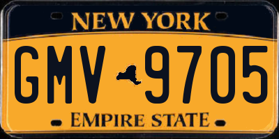 NY license plate GMV9705