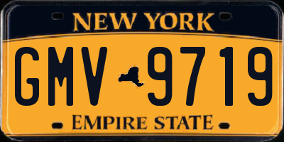 NY license plate GMV9719