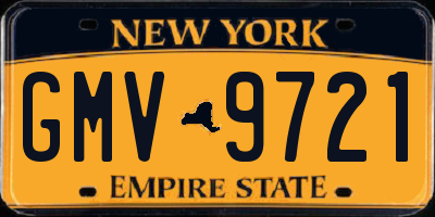 NY license plate GMV9721