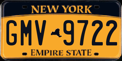 NY license plate GMV9722