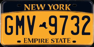 NY license plate GMV9732