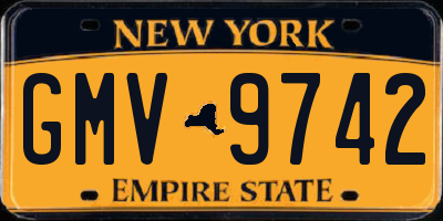 NY license plate GMV9742