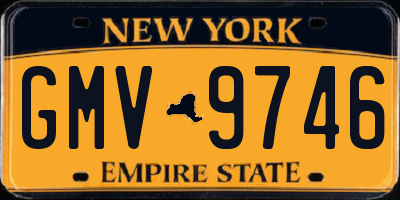 NY license plate GMV9746