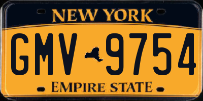 NY license plate GMV9754