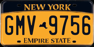 NY license plate GMV9756