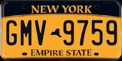 NY license plate GMV9759