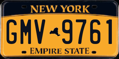 NY license plate GMV9761