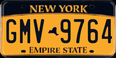 NY license plate GMV9764