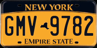 NY license plate GMV9782