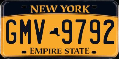 NY license plate GMV9792
