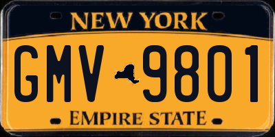 NY license plate GMV9801