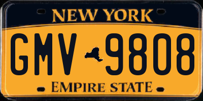 NY license plate GMV9808