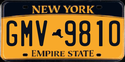 NY license plate GMV9810