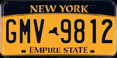 NY license plate GMV9812
