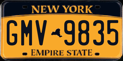 NY license plate GMV9835
