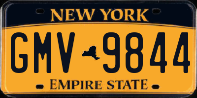 NY license plate GMV9844