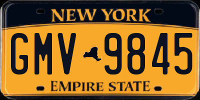 NY license plate GMV9845