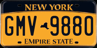 NY license plate GMV9880