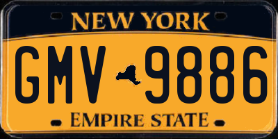 NY license plate GMV9886