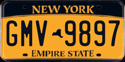 NY license plate GMV9897