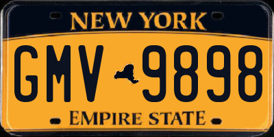 NY license plate GMV9898