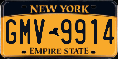 NY license plate GMV9914