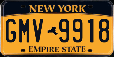 NY license plate GMV9918