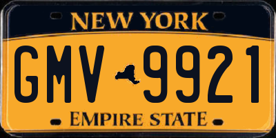 NY license plate GMV9921