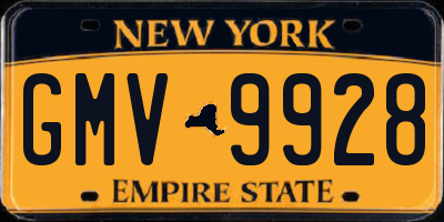 NY license plate GMV9928