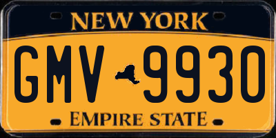 NY license plate GMV9930