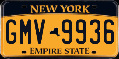 NY license plate GMV9936