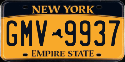NY license plate GMV9937