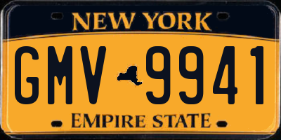 NY license plate GMV9941