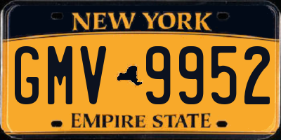 NY license plate GMV9952