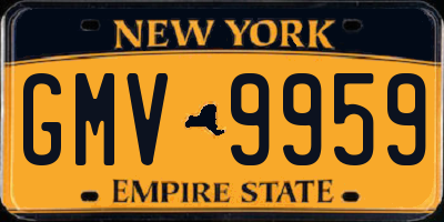 NY license plate GMV9959
