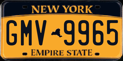 NY license plate GMV9965