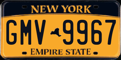 NY license plate GMV9967